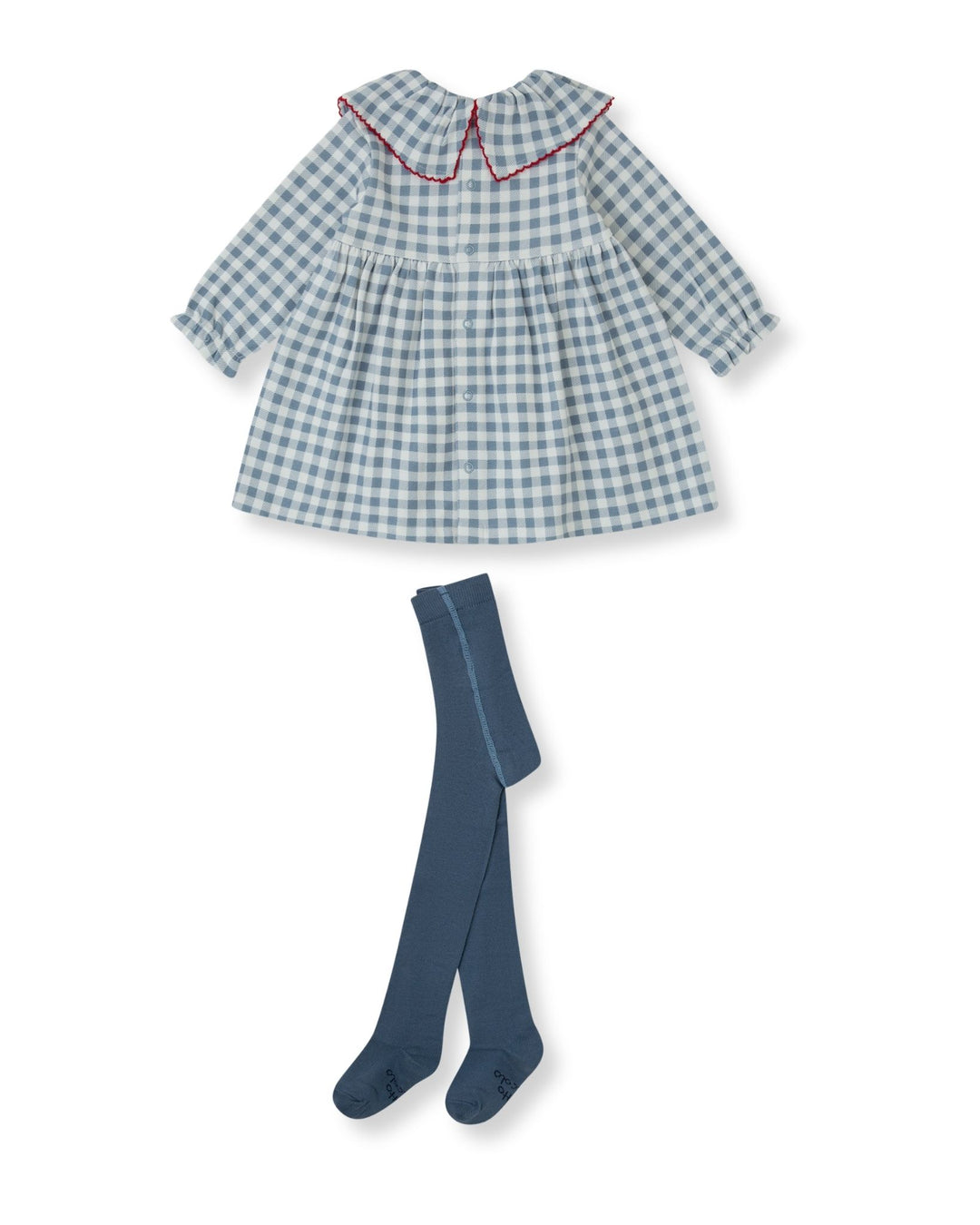 VESTIDO VICHY ÍNDIGO CON LEOTARDOS BEBÉ