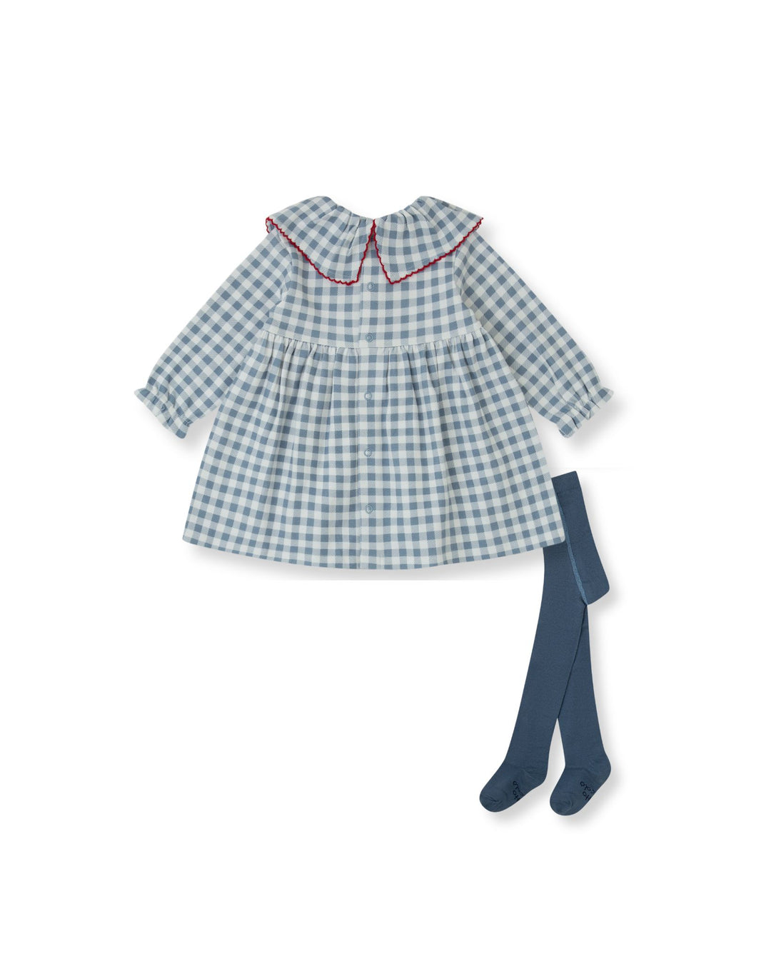 VESTIDO VICHY ÍNDIGO CON LEOTARDOS
