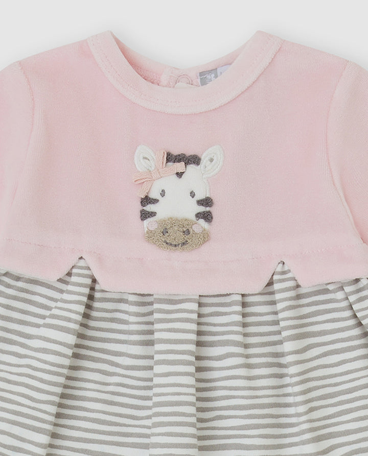 VESTIDO PÉTALO RAYAS CON LEOTARDOS BEBÉ