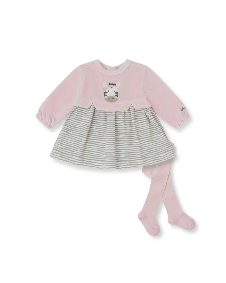 VESTIDO PÉTALO RAYAS CON LEOTARDOS