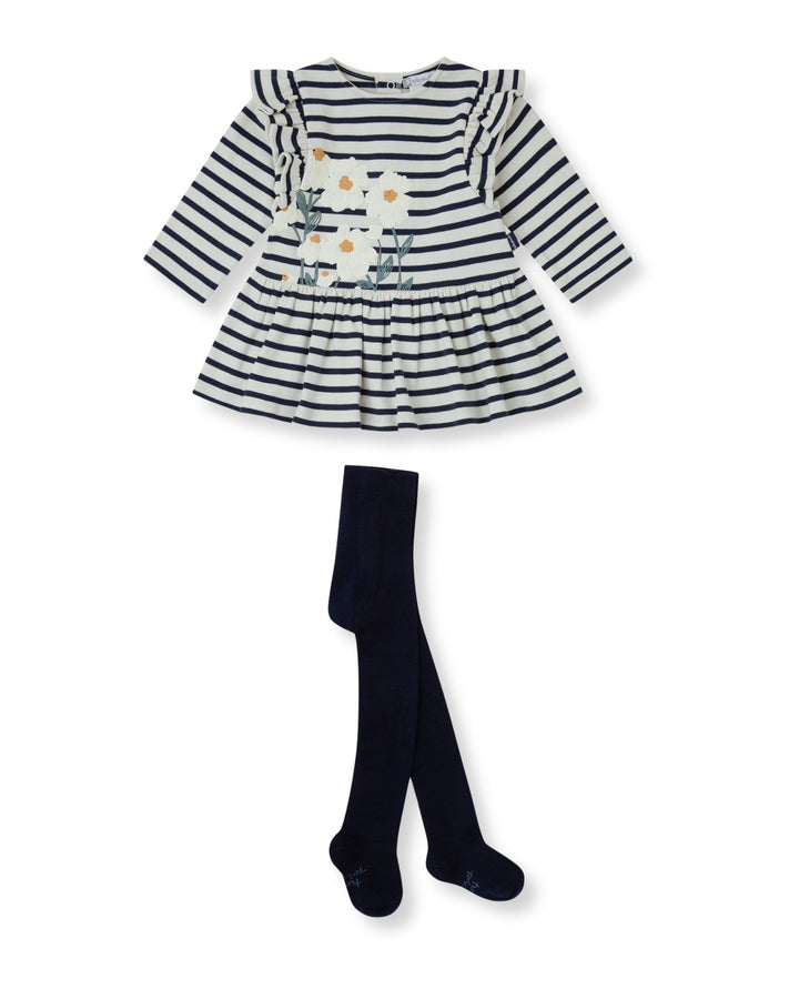 VESTIDO RAYAS CON LEOTARDOS BEBÉ