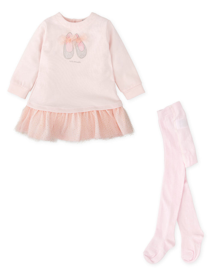 VESTIDO ROSA CON LEOTARDOS