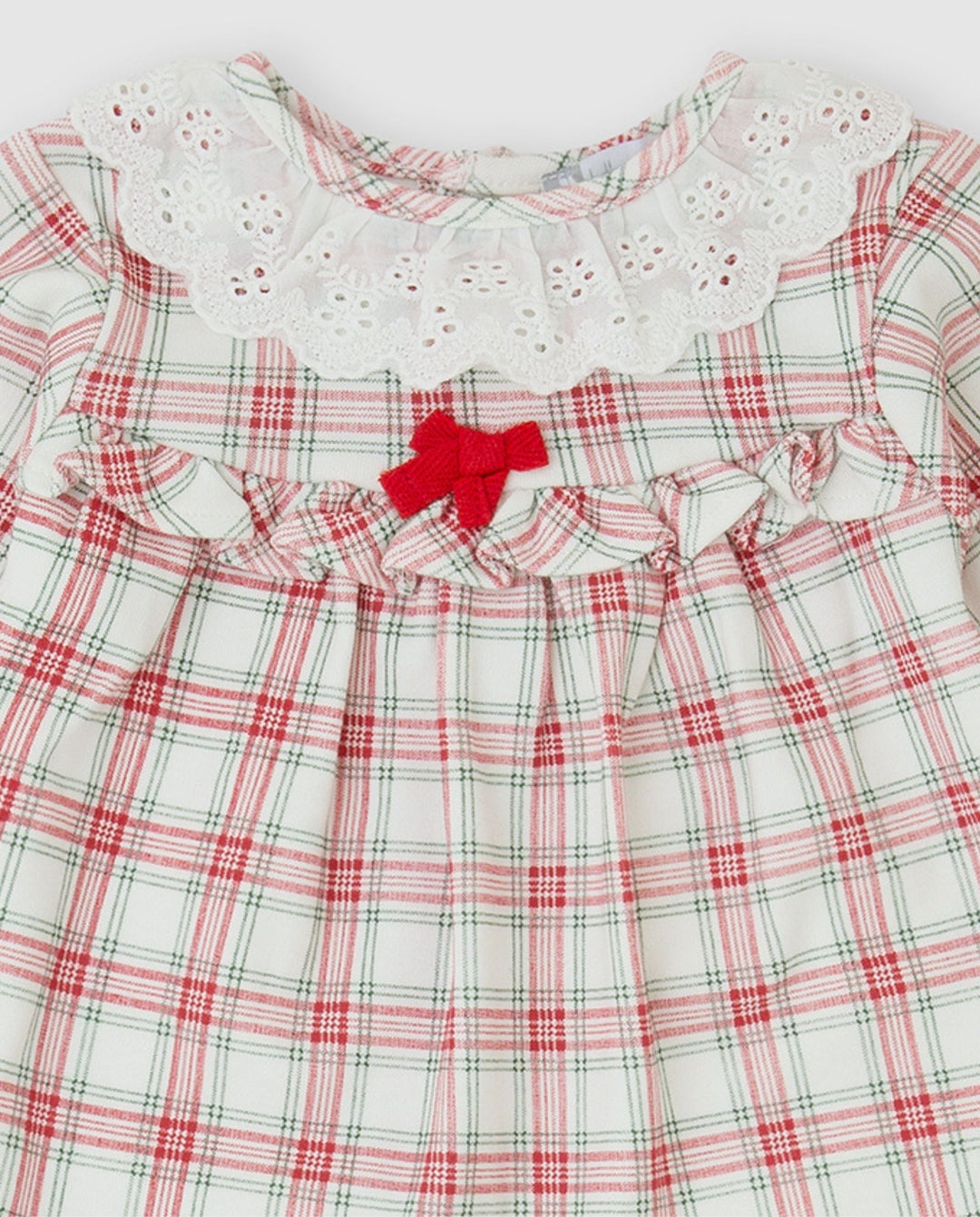 VESTIDO ROJO CUADROS CON LEOTARDOS BEBÉ