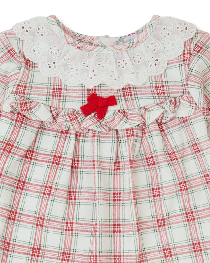 VESTIDO ROJO CUADROS CON LEOTARDOS