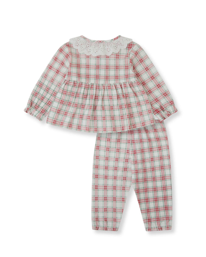 CONJUNTO 2 PZAS. ROJO CUADROS