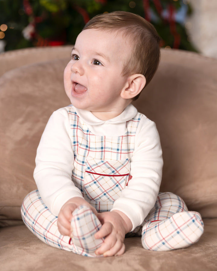 WHITE CHECKED ROMPER