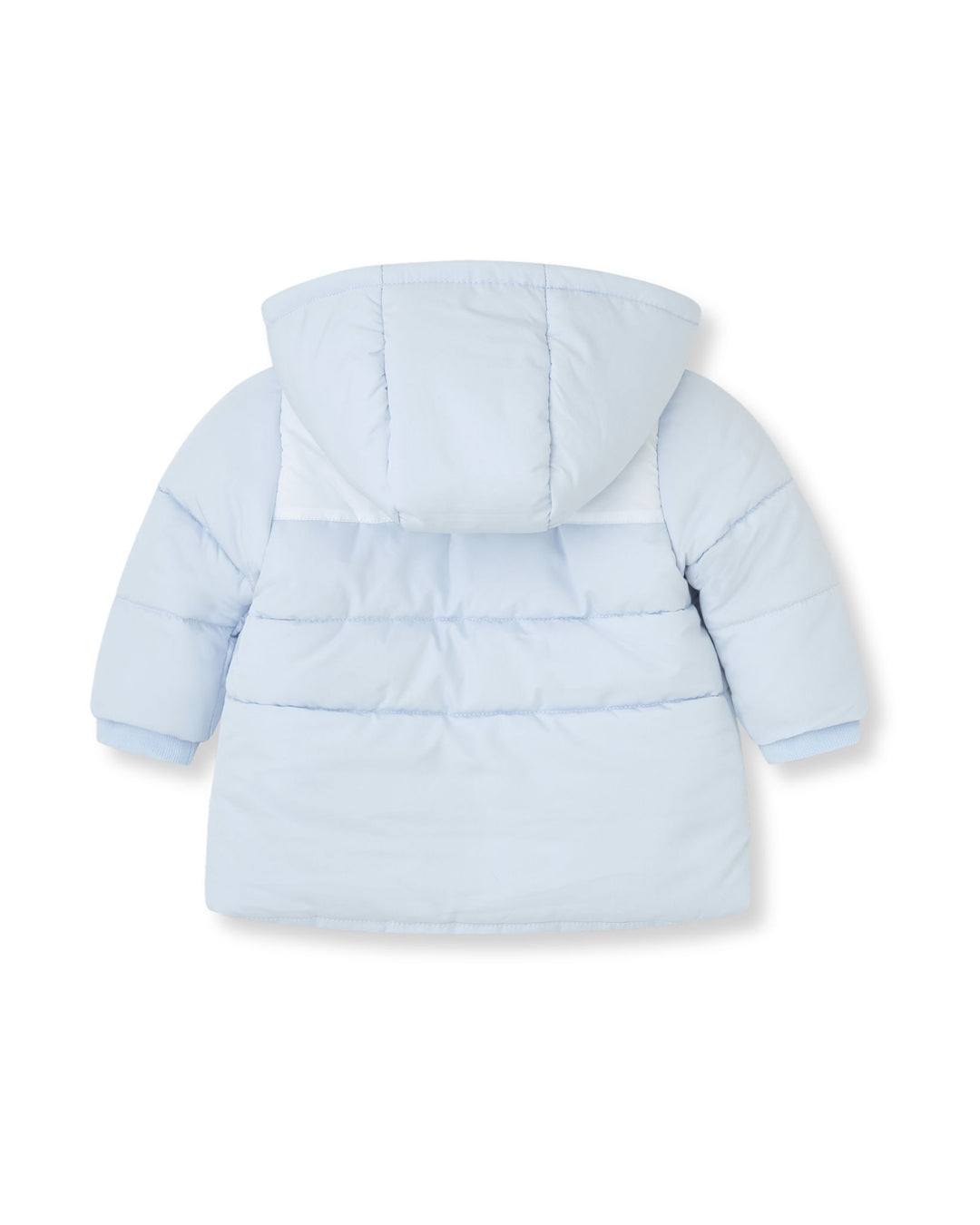 PARKA CON CAPUCHA ACOLCHADA AZUL Y BLANCA