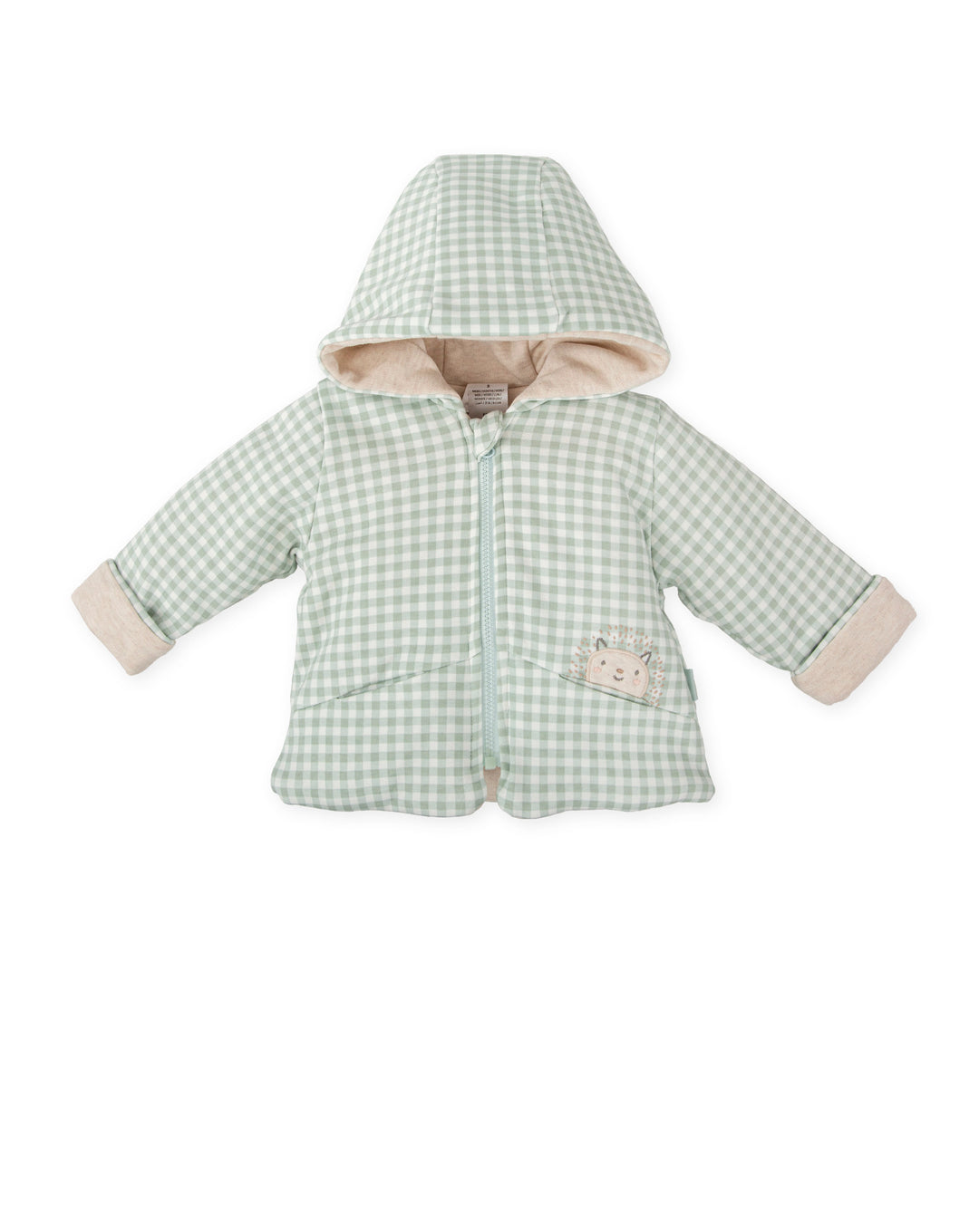 AQUAMARINE CHECKERED JACKED WITH HOOD