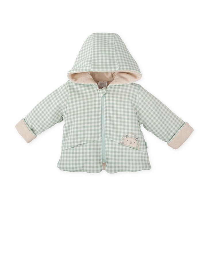 AQUAMARINE CHECKERED JACKED WITH HOOD