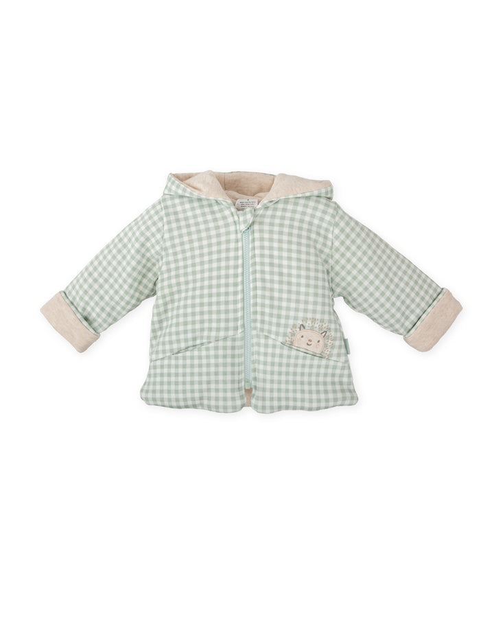 AQUAMARINE CHECKERED JACKED WITH HOOD