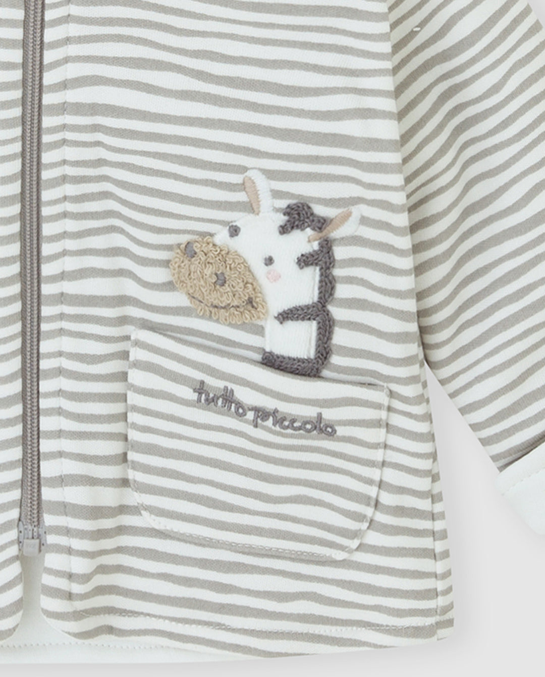 CHAQUETÓN GRIS RAYAS BEBÉ