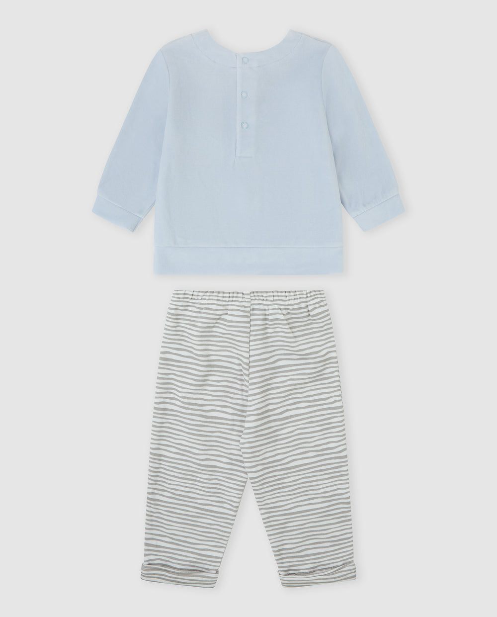 CONJUNTO 2 PZAS. AZUL RAYAS BEBÉ