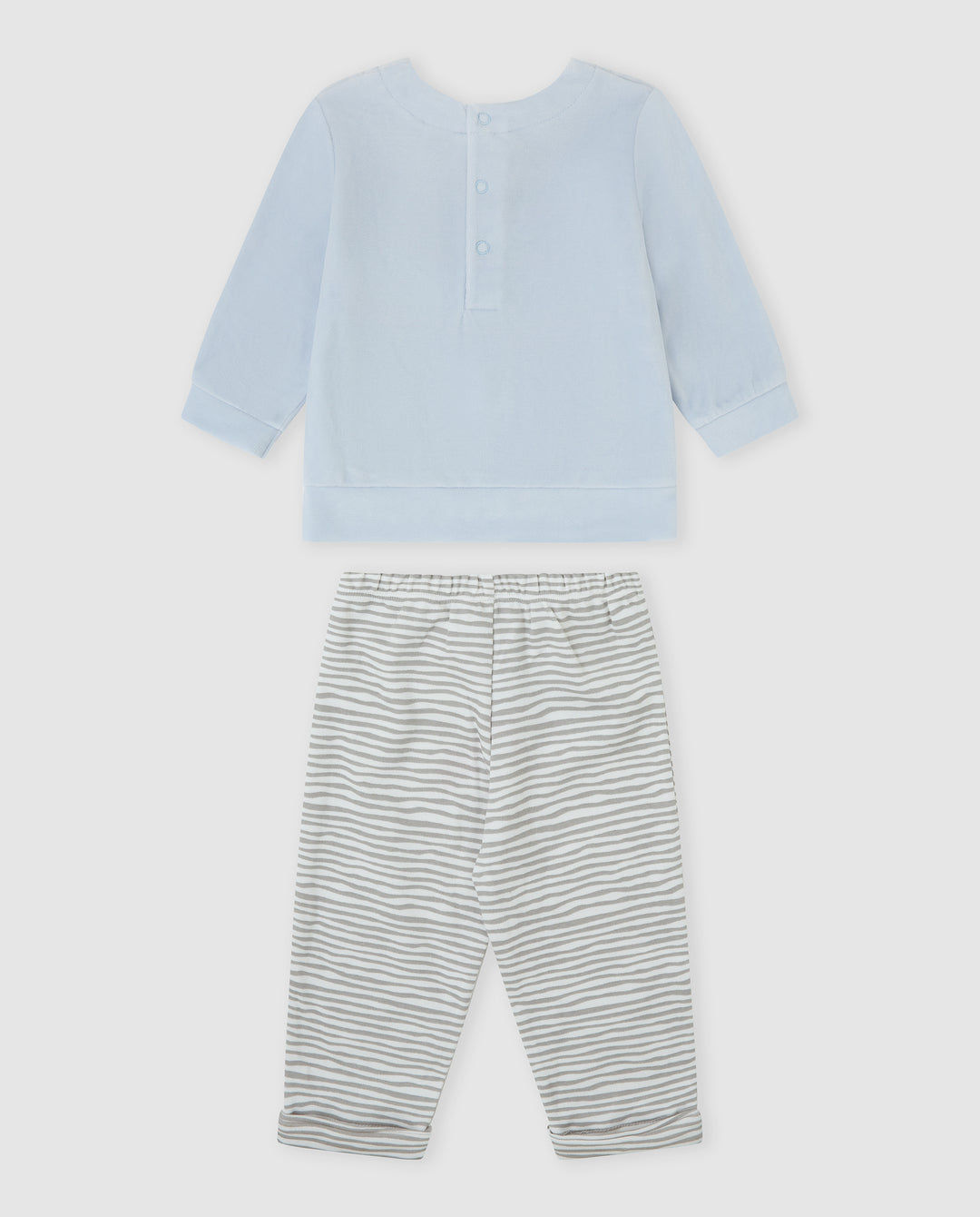 CONJUNTO 2 PZAS. AZUL RAYAS BEBÉ