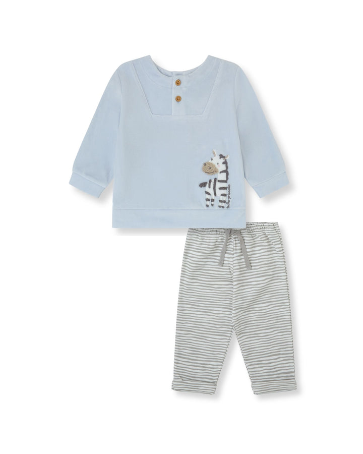 CONJUNTO 2 PZAS. AZUL RAYAS