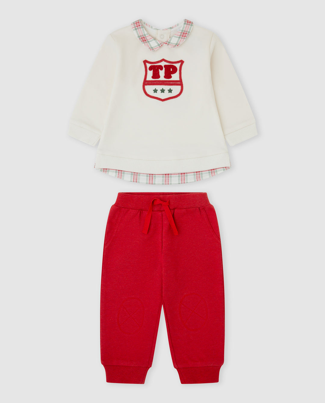 CONJUNTO 2 PZAS. CRUDO Y ROJO