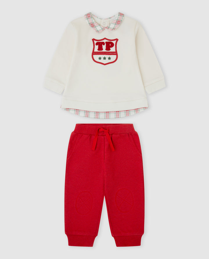 CONJUNTO 2 PZAS. CRUDO Y ROJO