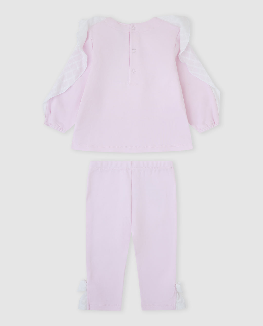 CONJUNTO 2 PZAS ROSA VOLANTE BEBÉ
