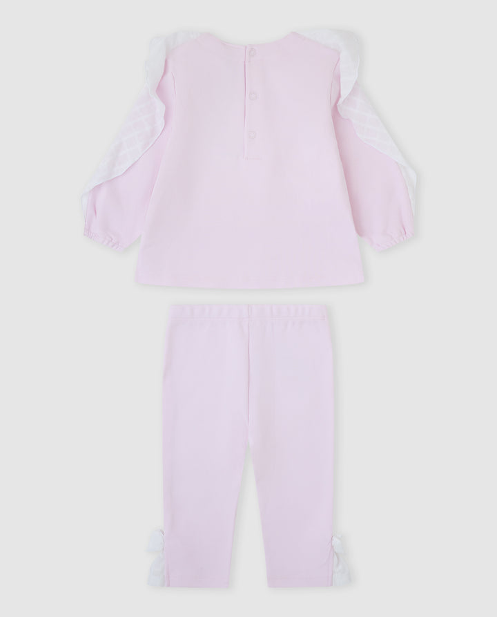 CONJUNTO 2 PZAS ROSA VOLANTE BEBÉ