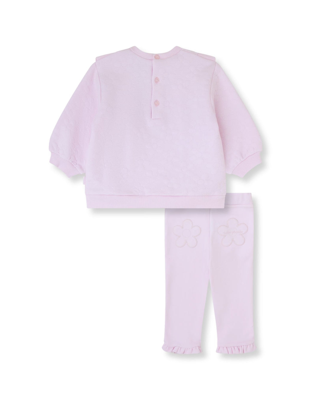 CONJUNTO 2 PZAS. ACOLCHADO VOLANTE ROSA