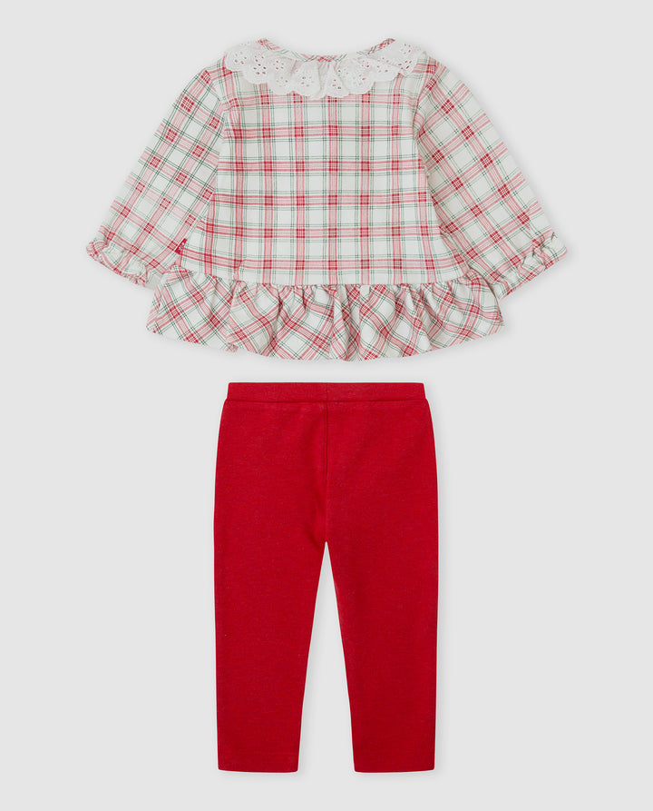 CONJUNTO 2 PZAS. ROJO CUADROS