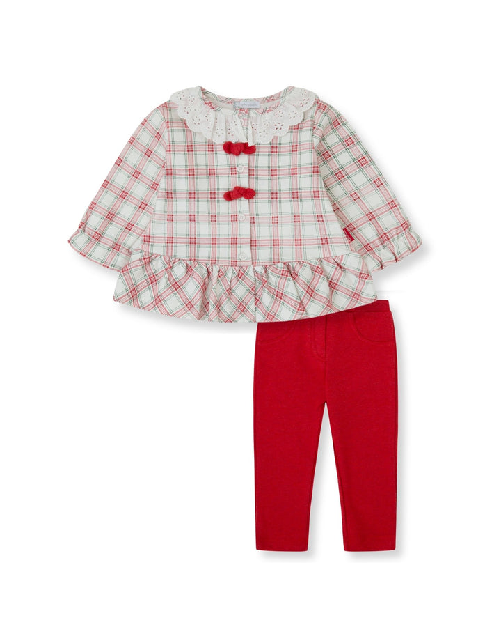 CONJUNTO 2 PZAS. ROJO CUADROS