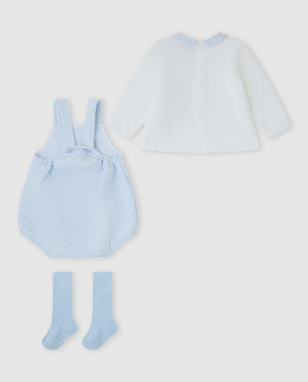 CONJUNTO PELELE ACOLCHADO AZUL CON CALCETINES BEBÉ