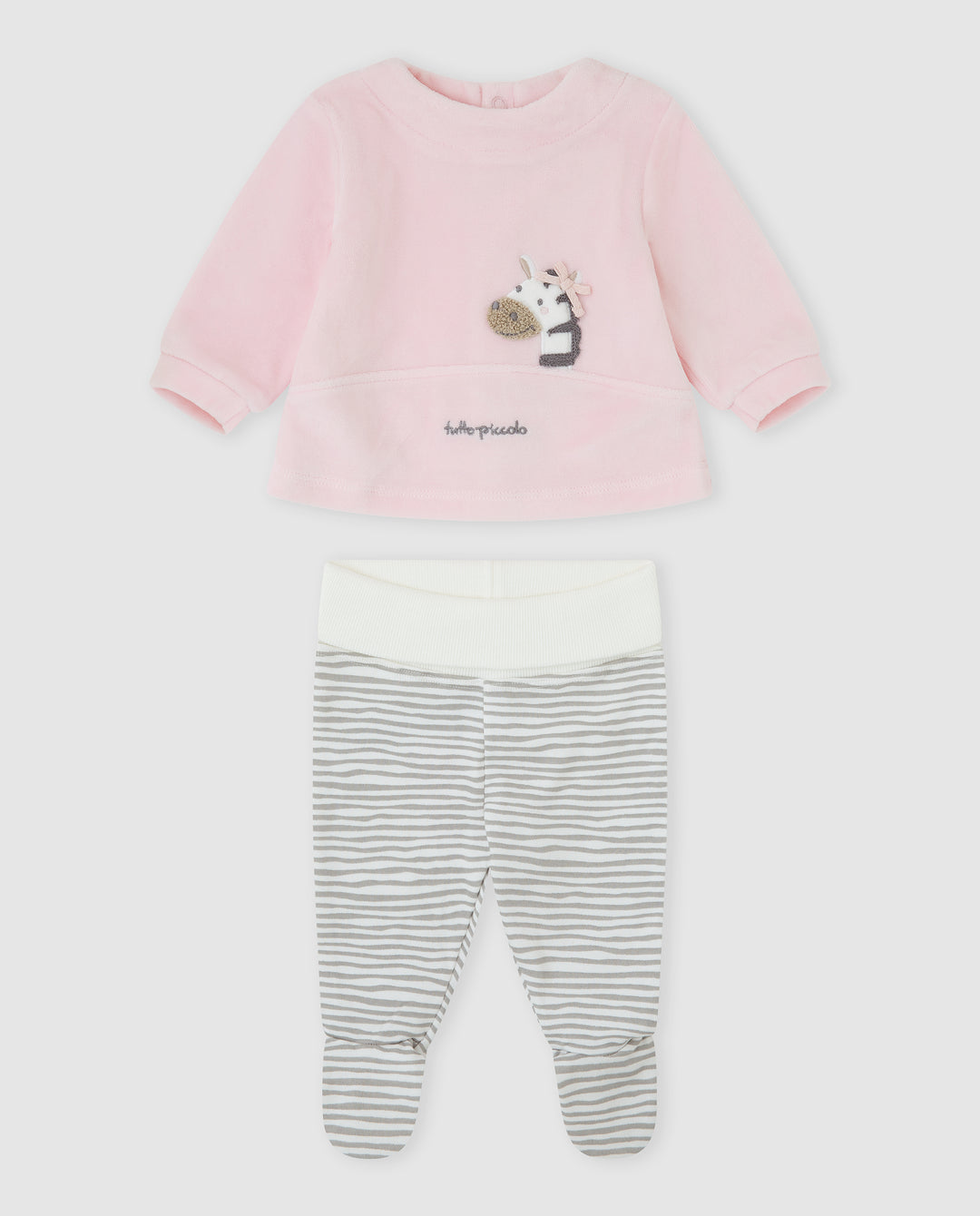 CONJUNTO 2 PZAS. PÉTALO RAYAS ZEBRA RECIÉN NACIDO