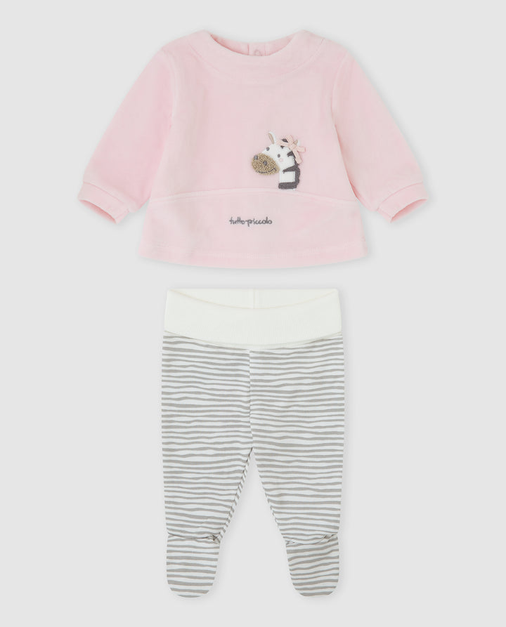 CONJUNTO 2 PZAS. PÉTALO RAYAS ZEBRA RECIÉN NACIDO