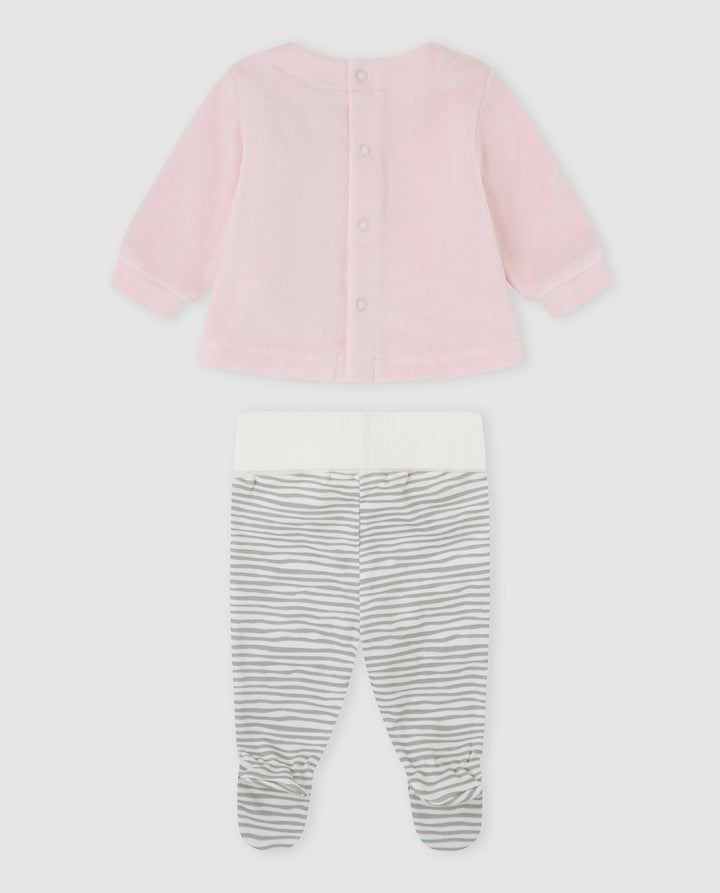 CONJUNTO 2 PZAS. PÉTALO RAYAS ZEBRA RECIÉN NACIDO