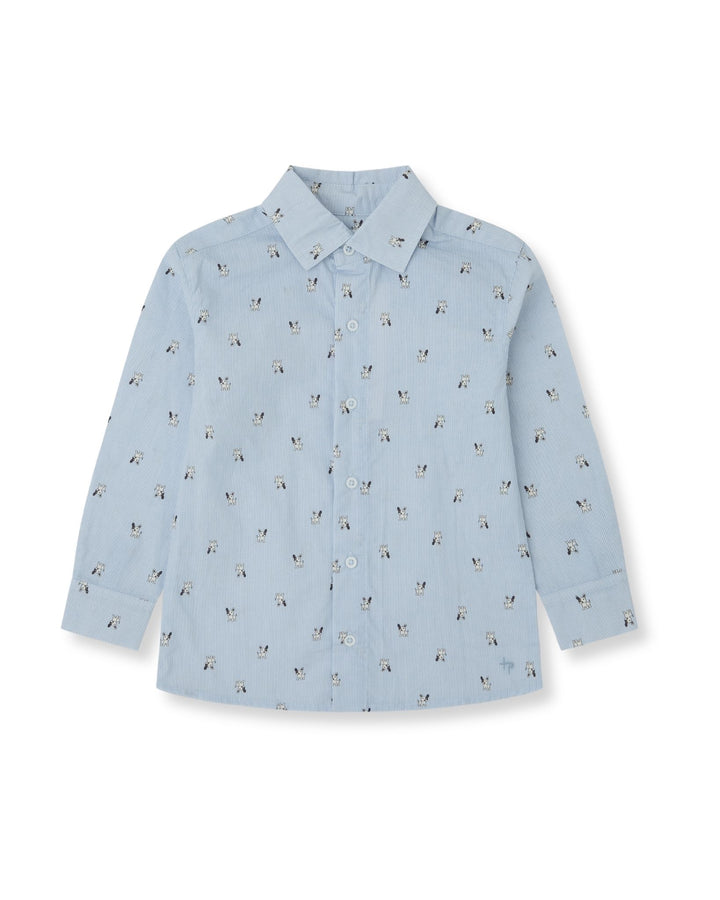 CAMISA AZUL RAYAS PERRITOS