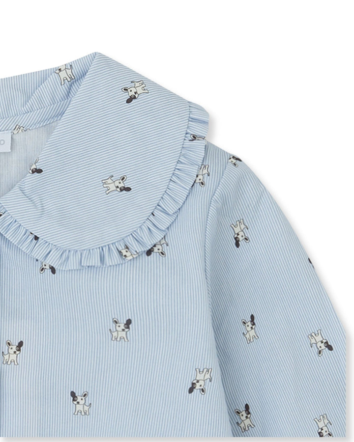 CAMISA AZUL RAYAS PERRITOS