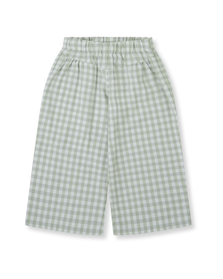 PANTALÓN ANCHO VICHY AGUAMARINA