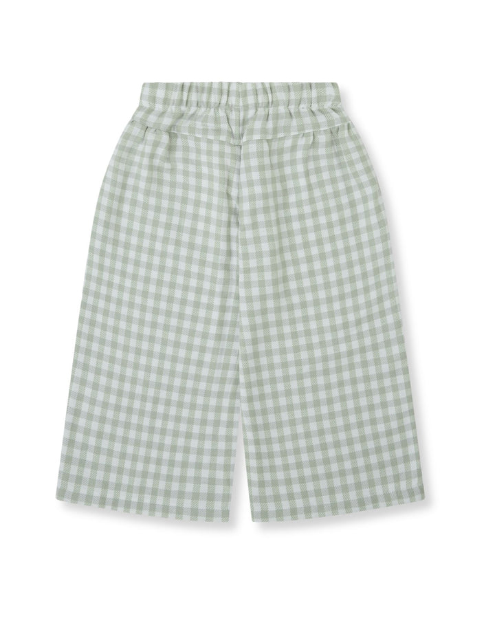 PANTALÓN ANCHO VICHY AGUAMARINA