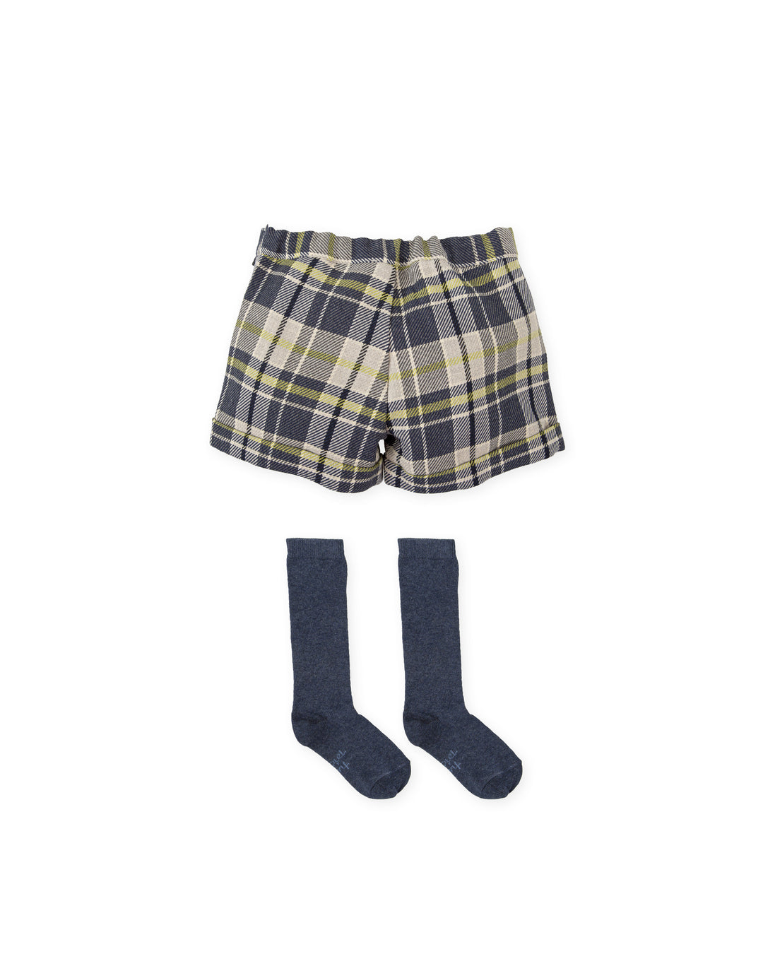 SHORT BLU MARINO A QUADRI CON CALZINI