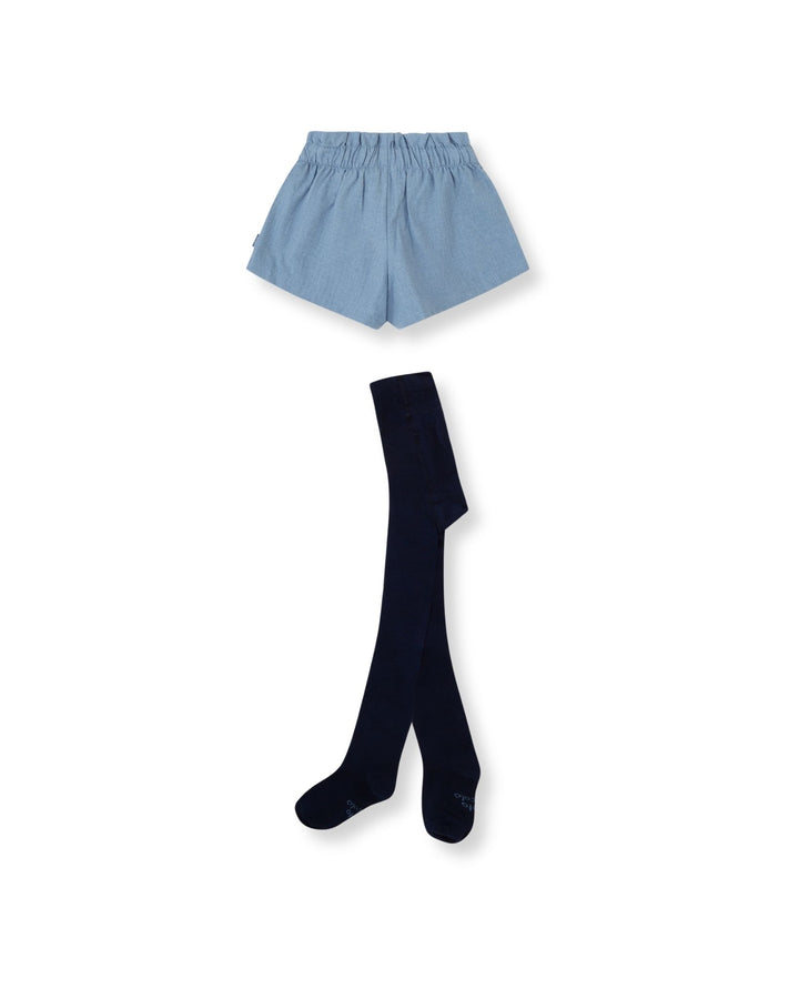 SHORT PORCELANA FLORES CON LEOTARDOS