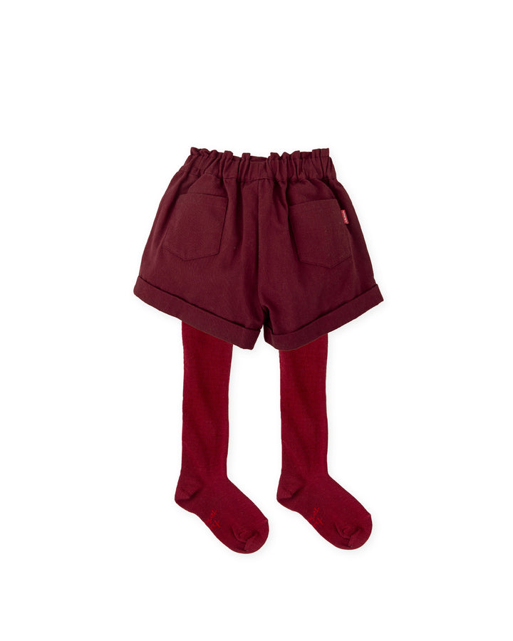 PANTALONCINI GRANATA CON COLLANT