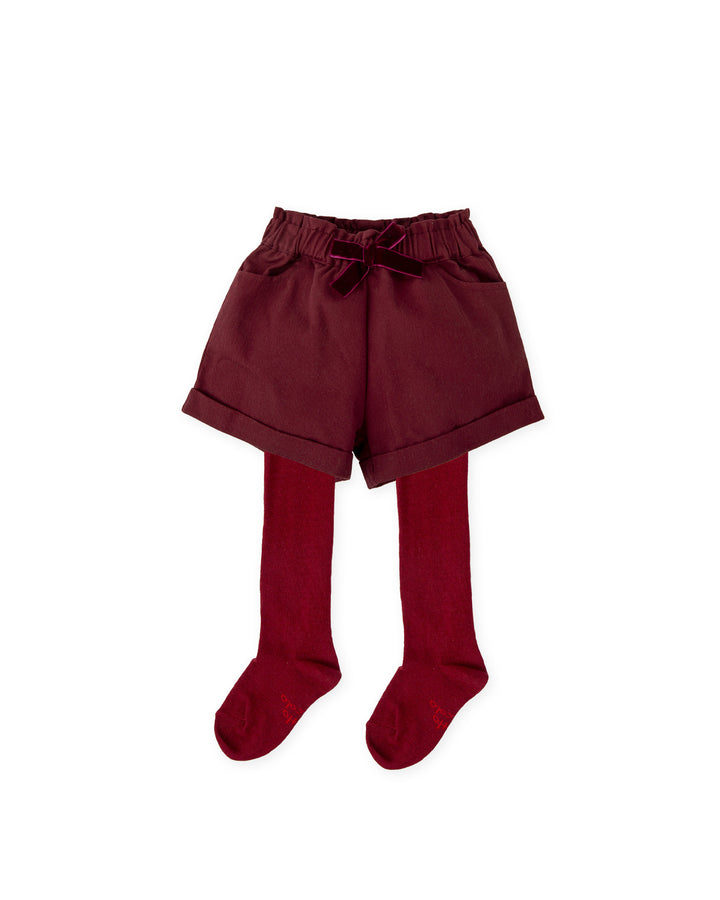 PANTALONCINI GRANATA CON COLLANT