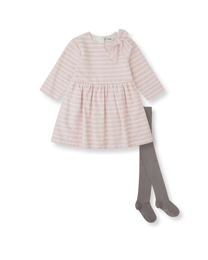 VESTIDO PÉTALO RAYAS CON LEOTARDOS