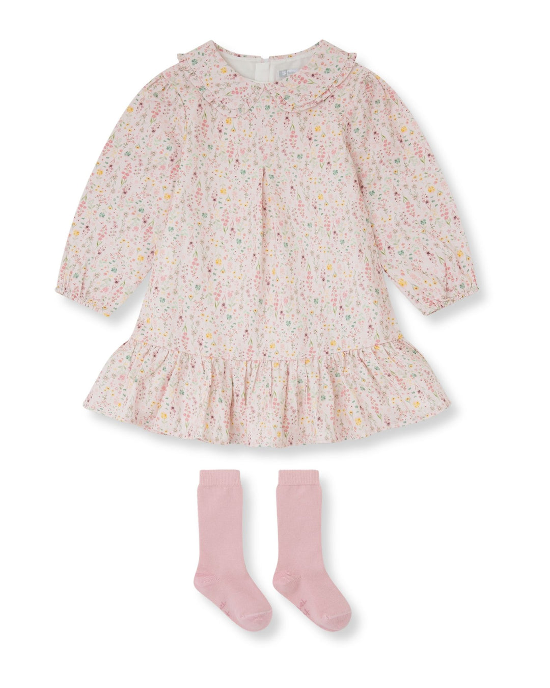 VESTIDO PÉTALO FLORES CON CALCETINES