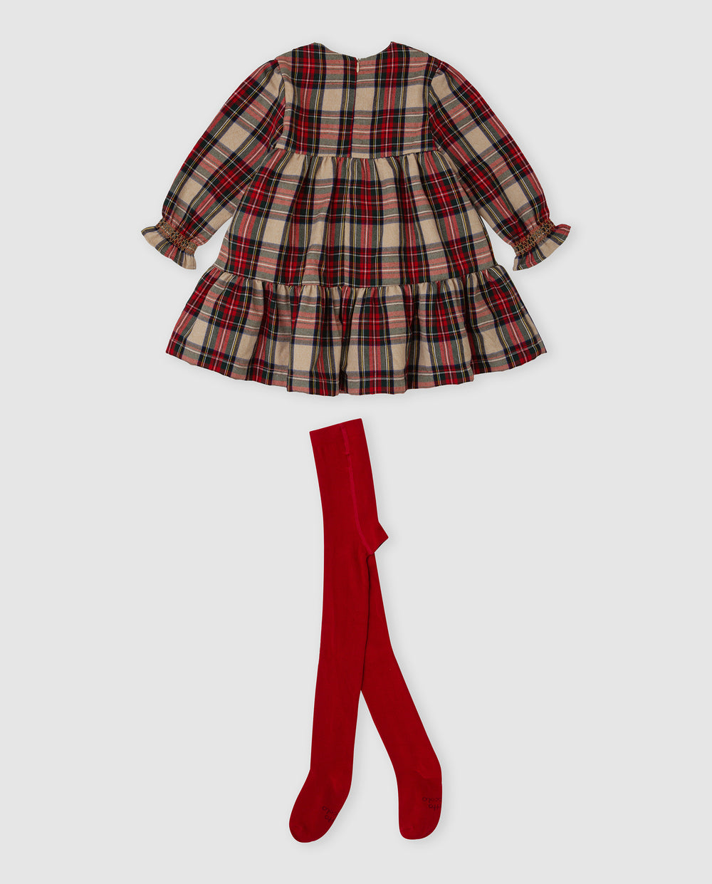 VESTIDO ROJO CUADROS CON LEOTARDOS