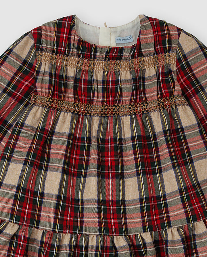 VESTIDO ROJO CUADROS CON LEOTARDOS