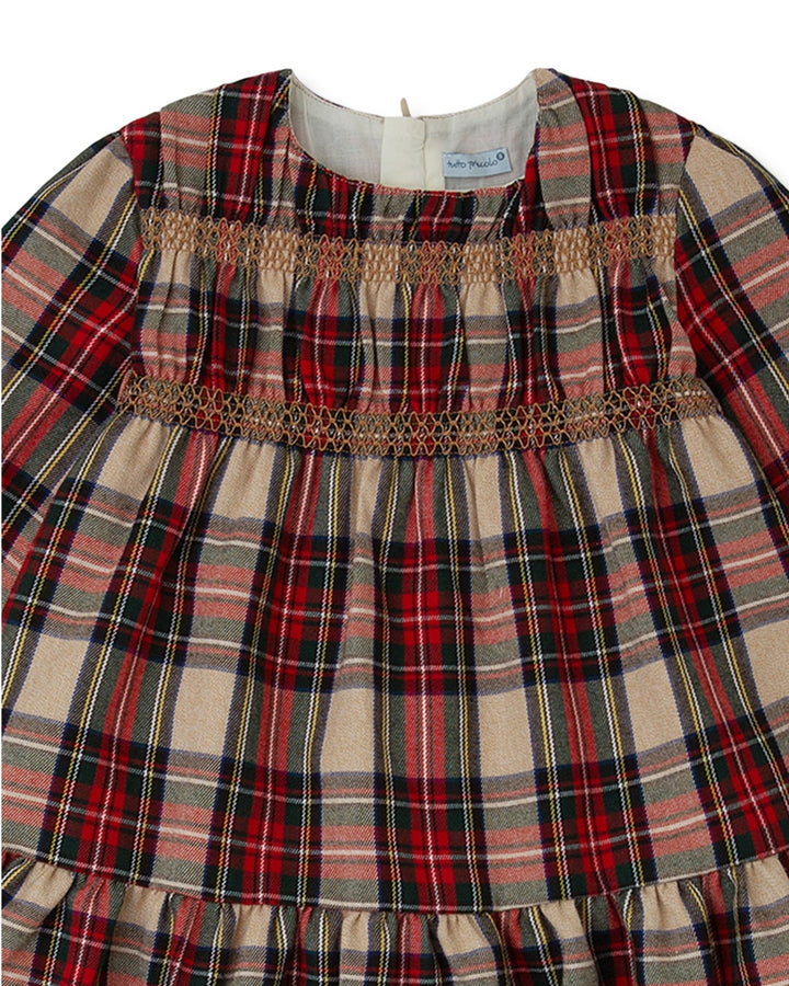 VESTIDO ROJO CUADROS CON LEOTARDOS