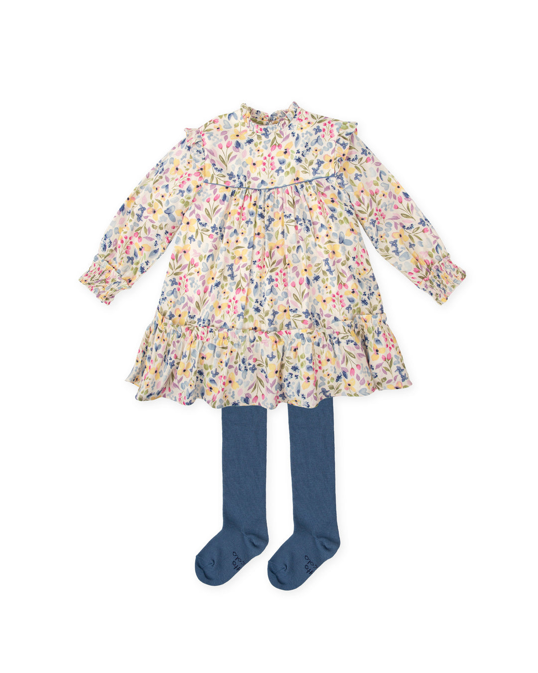 PURPLE FLOWER DRESS WITH TIGHTS Tutto Piccolo®