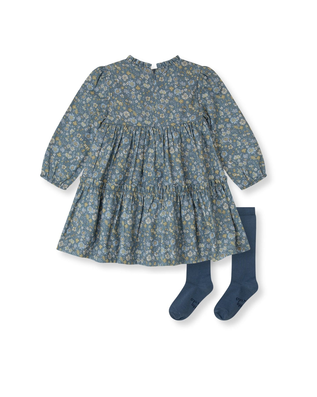 VESTIDO ACERO FLORES CON CALCETINES