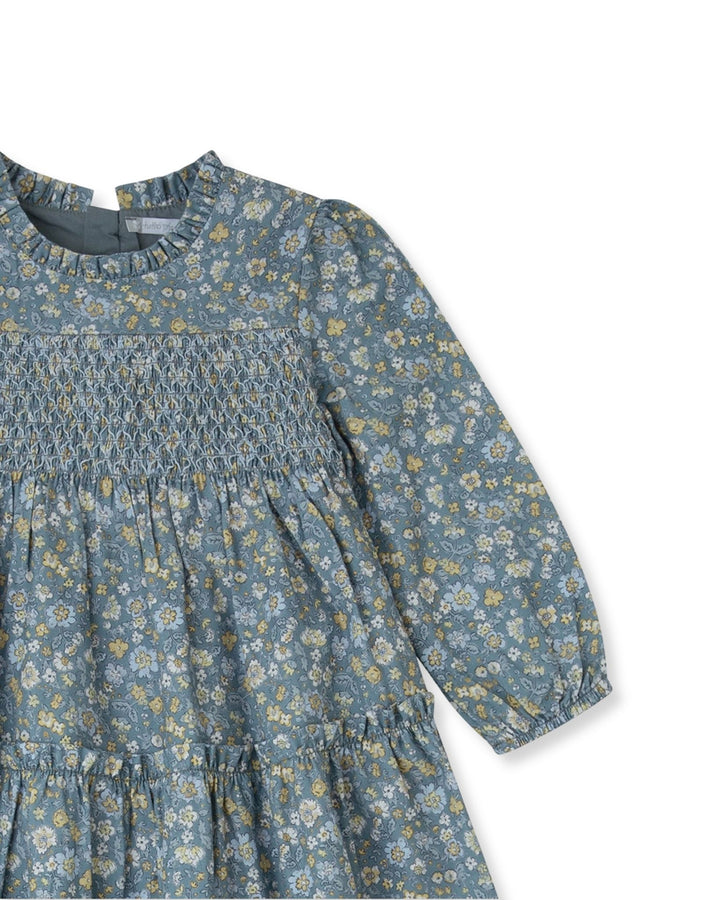 VESTIDO ACERO FLORES CON CALCETINES