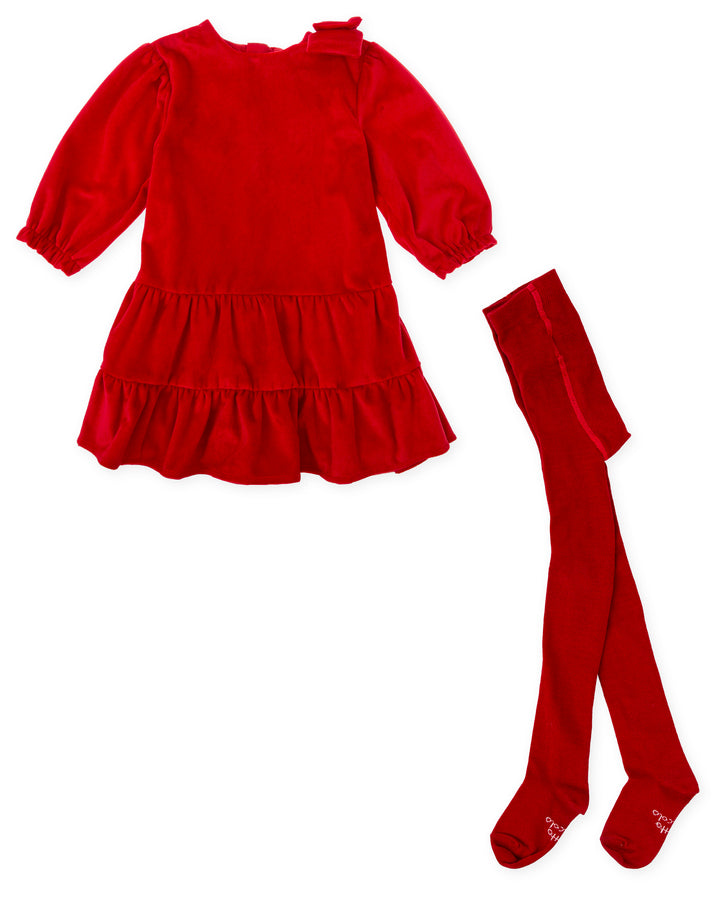 VESTIDO ROJO LAZO CON LEOTARDOS