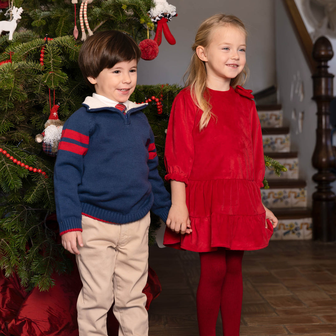 VESTIDO ROJO LAZO CON LEOTARDOS