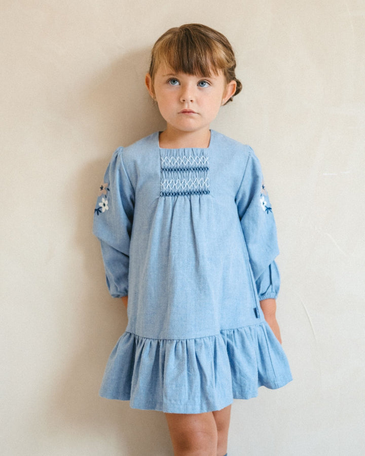 VESTIDO AZUL FLORES