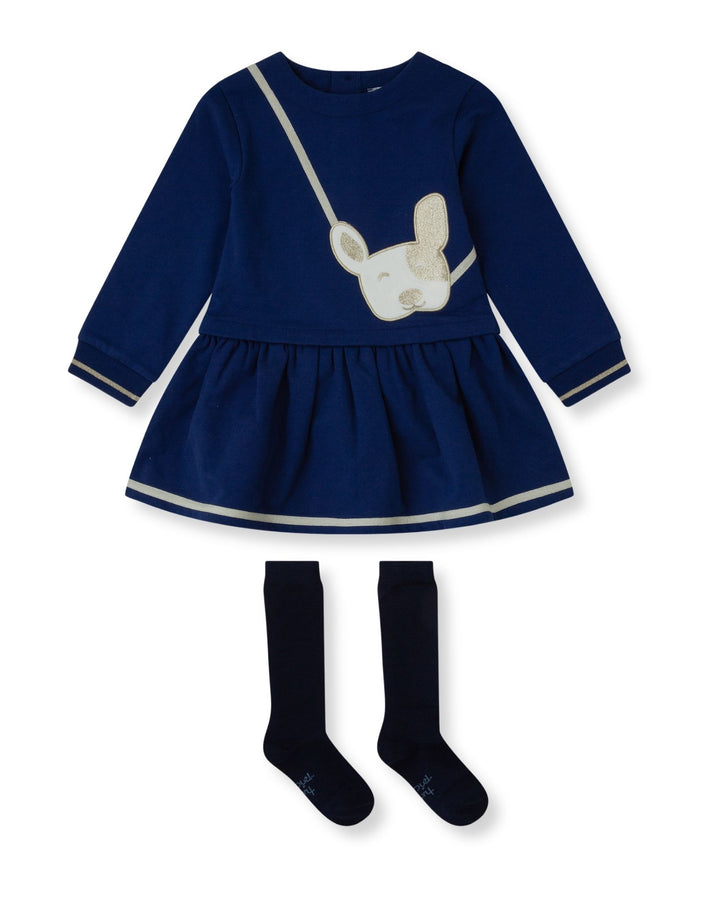 VESTIDO AZUL MARINO PERRO CON CALCETINES