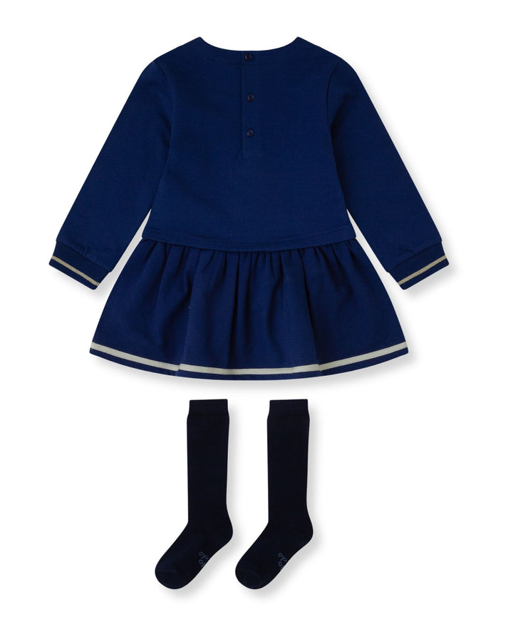 VESTIDO AZUL MARINO PERRO CON CALCETINES